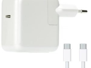 29W Apple USB-C Charger (Power Adapter) for Apple MacBook M1 A1534 12-inch , MacBook Air 13-inch, M3 A3113, M2 A2681, M1 A2337, A2179, A1932, iPhone, iPad, Air Pod, Apple Watch