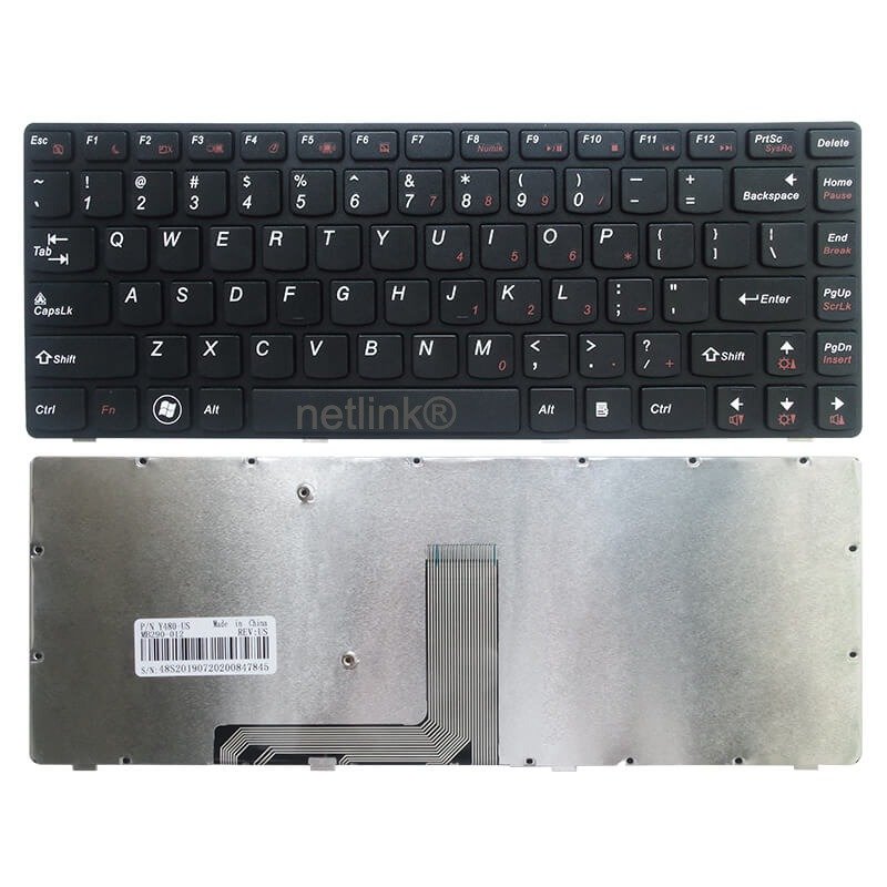 Replacement Laptop Windows 7 US Layout Keyboard 25203026 for Lenovo Y480 Y480N Y480M Y480A Y480P Y485M Y485N Y485P Without Backbit