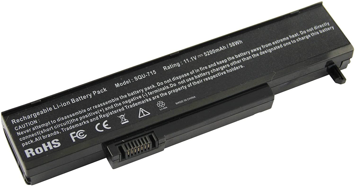 Replacement SQU-715 Laptop Battery for Gateway T T-6308c Gateway M Series M-1400 M-1408J M-1410J series